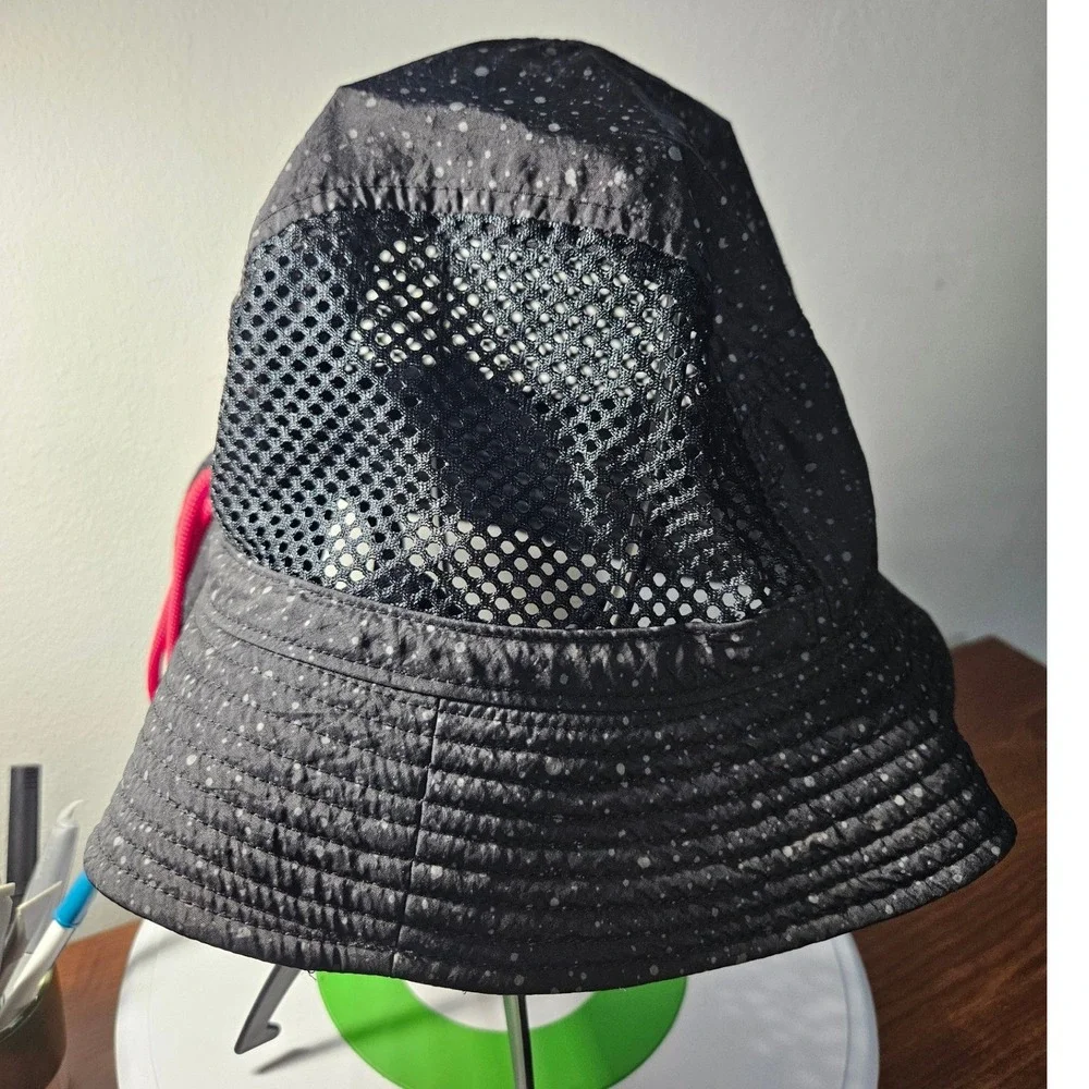 Jordan Bucket Hat Mens L/XL Black Speckled Mesh Gorpcore Bungee Adjustable Cap
